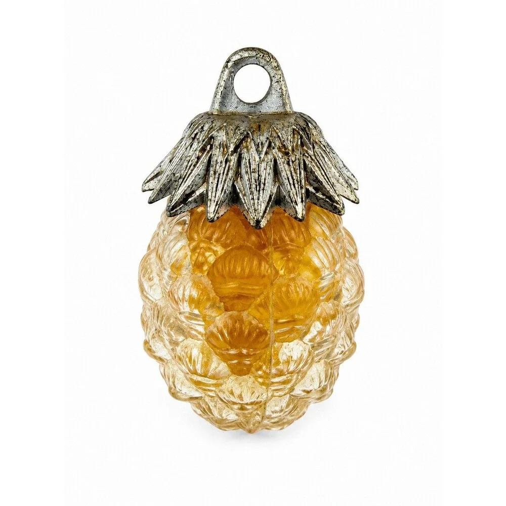 Vintage Pine Cone Hanging Fragrance Holder Refillable Metal Cap 1960s Ornament